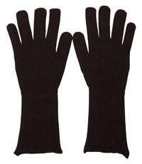 Thumbnail for Elegant Silk Cashmere Brown Gloves