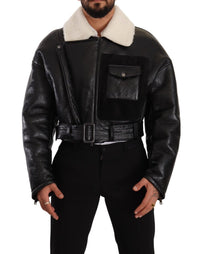 Thumbnail for Elegant Shearling Biker Jacket