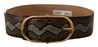 Thumbnail for Elegant Gold Oval Buckle Leather Belt