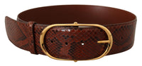 Thumbnail for Elegant Python Snake Skin Leather Belt