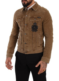 Thumbnail for Elegant Corduroy Logo Jacket