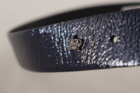 Thumbnail for Elegant Blue Leather Belt with Silver Buckle