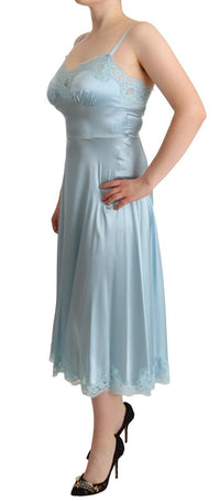 Thumbnail for Elegant Lace Trim A-Line Midi Dress