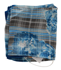 Thumbnail for Blue Stripe Floral Printed Bandana Cotton Square Scarf