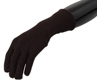 Thumbnail for Elegant Silk Cashmere Brown Gloves