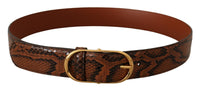 Thumbnail for Elegant Leather Belt with Gold Buckle