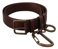 Thumbnail for Elegant Brown Leather Belt with Metal Buckle