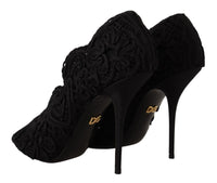Thumbnail for Elegant Black Lace Stiletto Heels