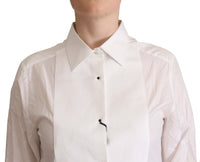 Thumbnail for Elegant White Cotton Collared Top