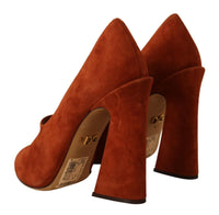 Thumbnail for Elegant Cognac Suede Pumps