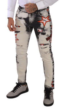 Thumbnail for Chic Slim Fit Star Motif Denim Jeans