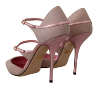 Thumbnail for Pink Glitter High Heel Sandals