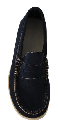 Thumbnail for Chic Suede Blue Moccasins for Men