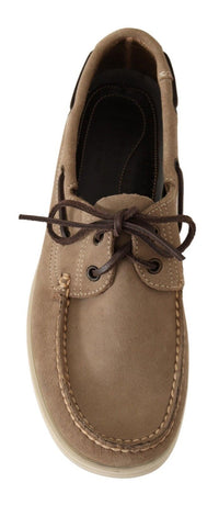 Thumbnail for Elegant Beige Suede Moccasins for the Discerning Gentleman