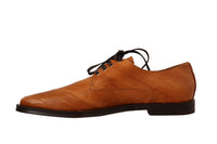 Thumbnail for Elegant Eel Leather Lace-Up Formal Flats