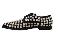 Thumbnail for Crystal-Embellished Leather Formal Flats