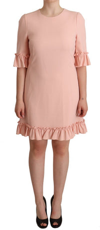 Thumbnail for Ruffled Sleeve Sheath Dress in Pink