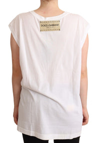 Thumbnail for Elegant White Motive Print Tank Top