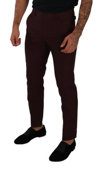 Thumbnail for Maroon Slim Fit Dress Pants