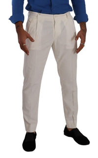Thumbnail for Elegant Tapered Corduroy Pants in Off White