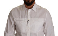 Thumbnail for White Cotton Button Down Men Collared Shirt