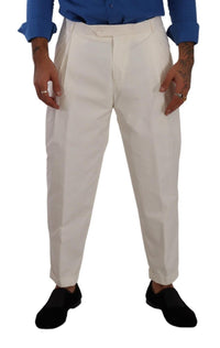 Thumbnail for Elegant White Cotton Stretch Dress Pants