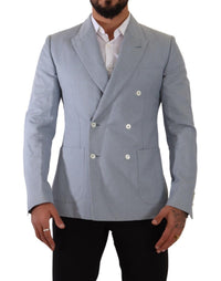 Thumbnail for Elegant Slim Fit Light Blue Double Breasted Blazer