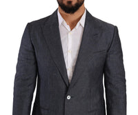 Thumbnail for Elegant Slim Fit Two-Button Blue Blazer