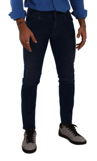 Thumbnail for Sleek Dark Blue Slim Fit Jeans