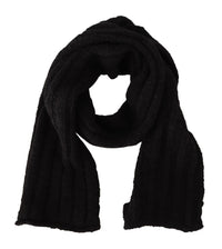 Thumbnail for Elegance Unleashed Black Wool Scarf