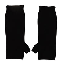 Thumbnail for Black Knitted Fingerless Elbow Length Gloves