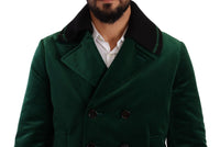 Thumbnail for Elegant Velvet Double Breasted Overcoat