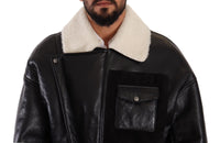Thumbnail for Elegant Shearling Biker Jacket