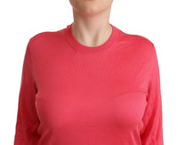 Thumbnail for Elegant Pink Silk Crewneck Sweater