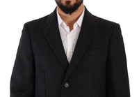 Thumbnail for Elegant Dark Grey Woolen Overcoat