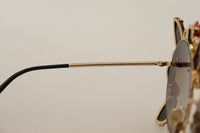 Thumbnail for Elegant Round Metal Sunglasses with Rose Detail