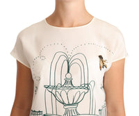 Thumbnail for Elegant Silk Botanical Garden Fountain Tee