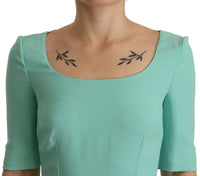 Thumbnail for Mint Green Sheath Dress with Square Neck
