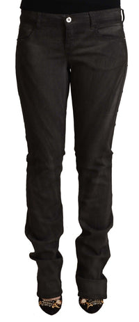 Thumbnail for Black Cotton Mid Waist Skinny Pants