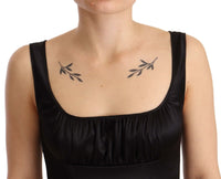 Thumbnail for Elegant Black Silk Midi Sheath Dress