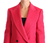 Thumbnail for Elegant Pink Wool-Cashmere Coat