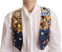 Thumbnail for Multicolor Cropped Vest Top with Button Accents