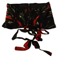 Thumbnail for Elegant Black Silk Corset Belt Top