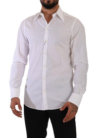 Thumbnail for Elegant White Cotton Dress Shirt - Slim Fit