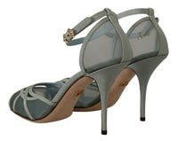 Thumbnail for Elegant Blue Mesh Ankle Strap Sandals