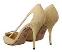 Thumbnail for Chic Pointed Toe Leather Pumps in Sunshine Yellow