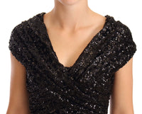 Thumbnail for Elegant Black Sequined Open Shoulder Gown