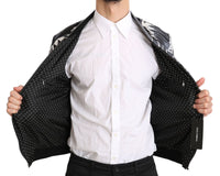 Thumbnail for Elegant Banana Leaf Print Silk Bomber Jacket