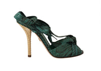 Thumbnail for Emerald Exotic Leather Heeled Sandals