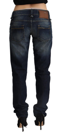 Thumbnail for Chic Dark Blue Low Waist Skinny Jeans